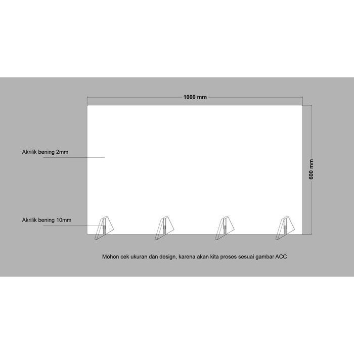 

Sekat/Partisi/Pembatas Meja Akrilik 100X60 Cm 2Mm Tanpa Lubang Original Dan Terpercaya