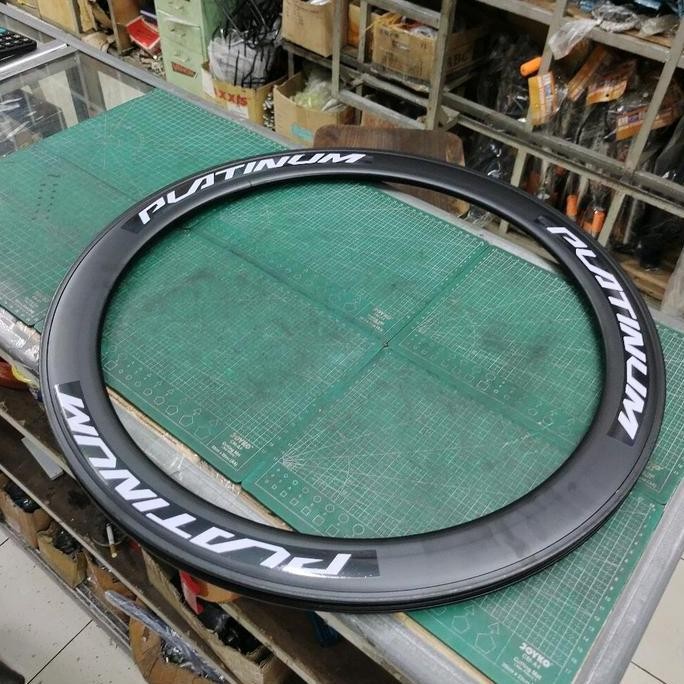 VELG RIMS 700C PLATINUM ALLOY TINGGI 6CM LUBANG 36 HOLE HITAM FIXIE ROADBIKE BALAP HARGA SATUAN ORIG