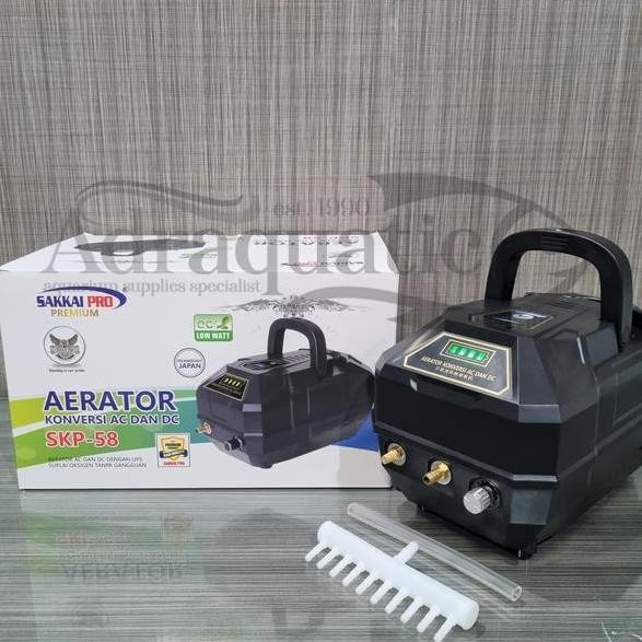tersedia sakkai pro skp58 pompa udara ac/dc aerator aquarium baterai & listrik