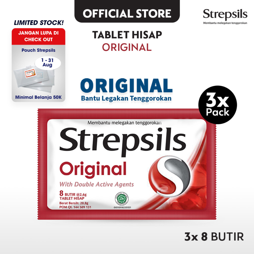 

Strepsils Original 8s x3 - Permen Pelega Tenggorokan x3