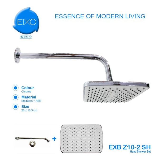 Eixo Bufalo Head Wall Shower Set Kepala Shower Mandi Kotak Chrome