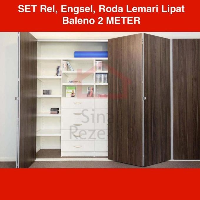Rel Pintu Lemari Lipat Tarik Dorong Roda 3M Folding Foldable Wardrobe