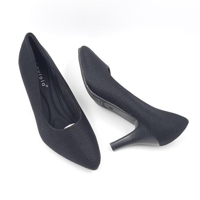 Ds Laviola 2475 Ffs- Sepatu Pantofel Heels Wanita Hak 7 Cm Hitam Shoes