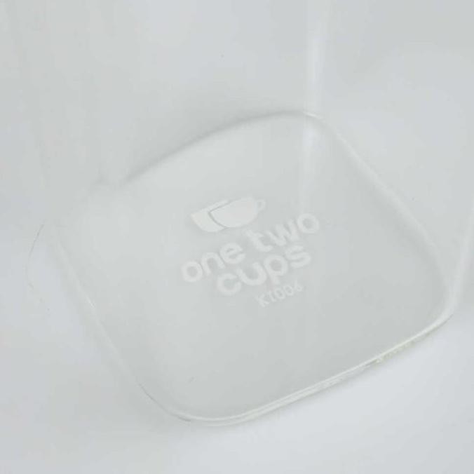 (Allthebest) Gelas Kaca Bening Unik Kotak Kopi Minuman Borosilicate Transparan Cafe