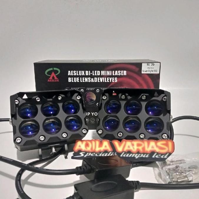 Mini Projector Sql 6 Mata Aeslux Bl 70 Blue Lens Putih Kuning Co