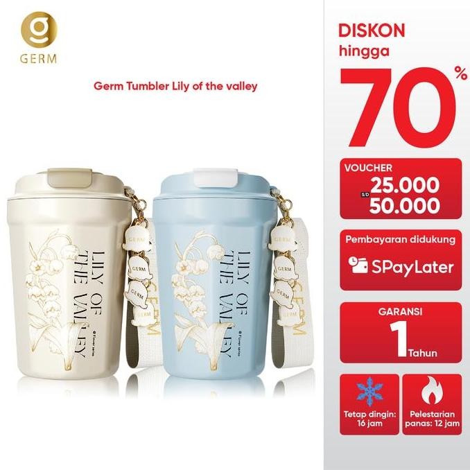 Siap Kirim GERM K32 Termos Cup 390ml Vacuum S31603 Baja Tahan Karat + Liontin