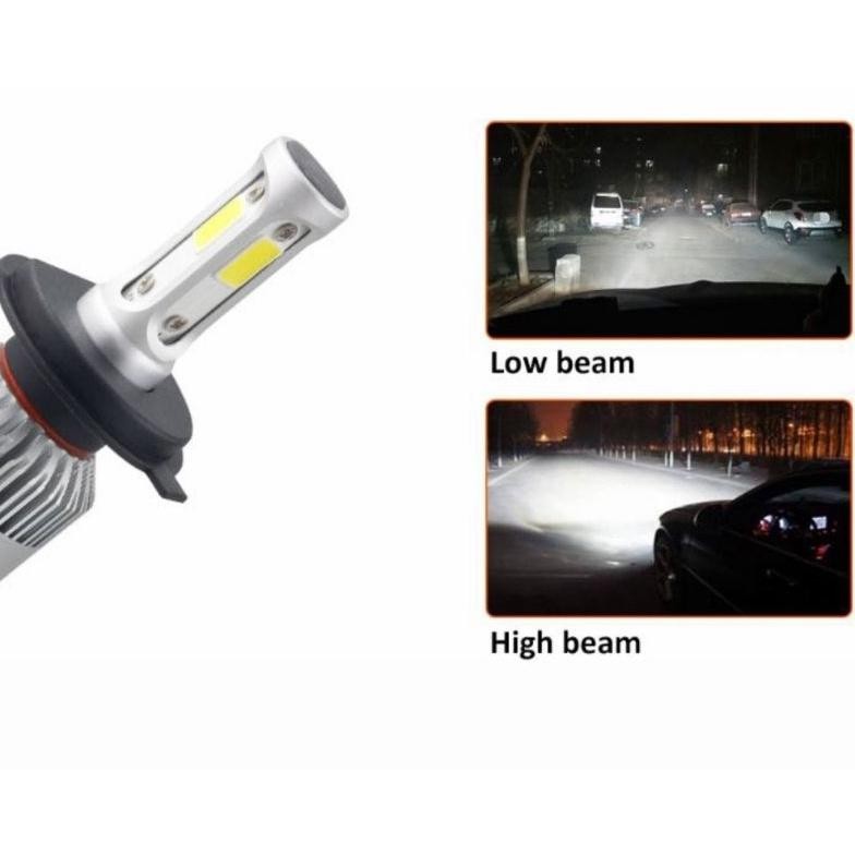 Flash Sale (2 PCS). Lampu 2 LED H4 72w COB TERANG HEMAT ENEGRI TAHAN LAMA ADA KIPASNYA / Lampu Mobil
