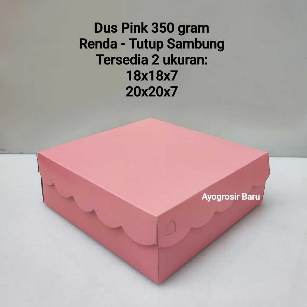 

Dus PINK 20x20 Renda Isi 50 Pcs 350 Gr Kotak Dus Nasi Katering Tutup Sambung aSt