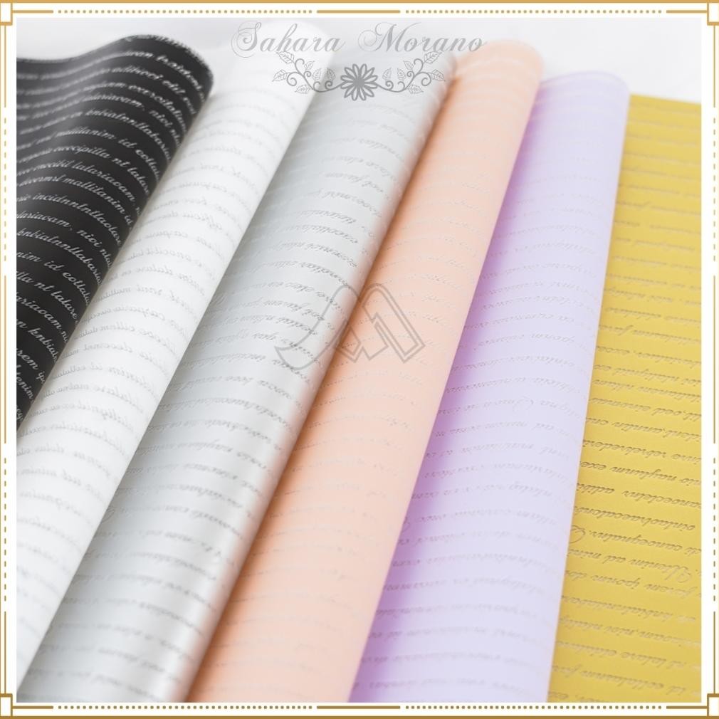 

20 Pcs Flower Wrapping Motif Full Text Wrapping Paper Cellophane Waterproof Kertas Buket Bunga aSt