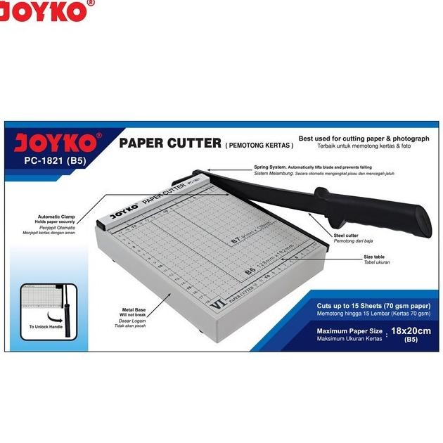 

Pemotong Kertas Joyko Pc1821 R Cutter B5 Pc1821