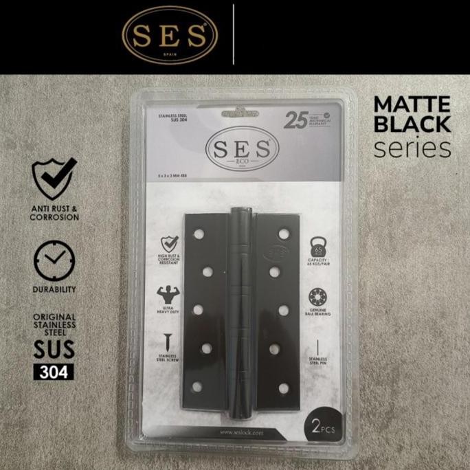 Engsel Ses/Eco/5"3"3Mm4Bb/Hitam/Black/Engsel Pintu Ses Hitam