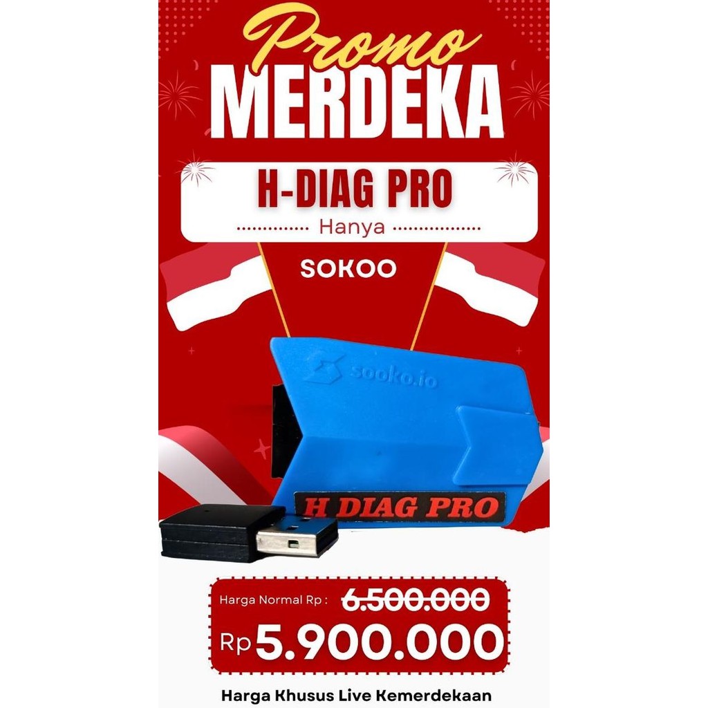 Promo Sooko H-diag Pro Diagmostic Tool + Remap Flash ECU ECM Motor Honda COD