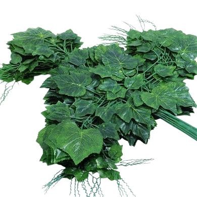 Daun Anggur Artificial Plastik Hijau Putih Gold 1 Lusin 12 Batang Dekorasi Wedding