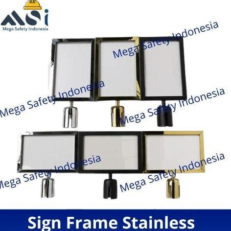 

Promo Sign Frame A4 Stainless Potrait / Landscape Papan Tiang Antrian COD