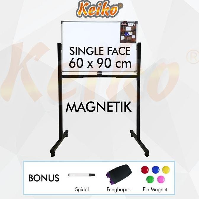 

Siap Kirim Whiteboard Standing Magnet Single Face Keiko 60x90cm - Papan Tulis Mini Magnetik
