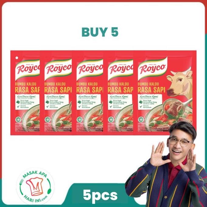 

Promo [Official Ruben Onsu] Royco Kaldu Sapi 220G - Isi 5 Pcs