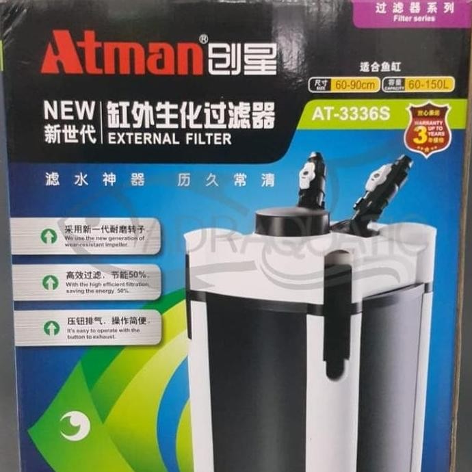 Tersedia Atman AT-3336S Canister Filter Eksternal Aquarium Koi Kolam Besar