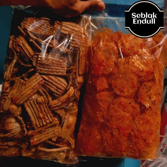 

CCF {Bundling} Kerupuk jengkol pedas 250Gram + keripik kaca 250gram pedas Bawang Cemilan Food Snack Tapioka emping singkong