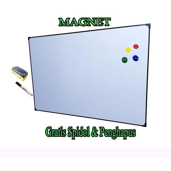 

Siap Kirim Whiteboard 90x120 cm Papan Tulis Plastik Magnetik Gantung Fox