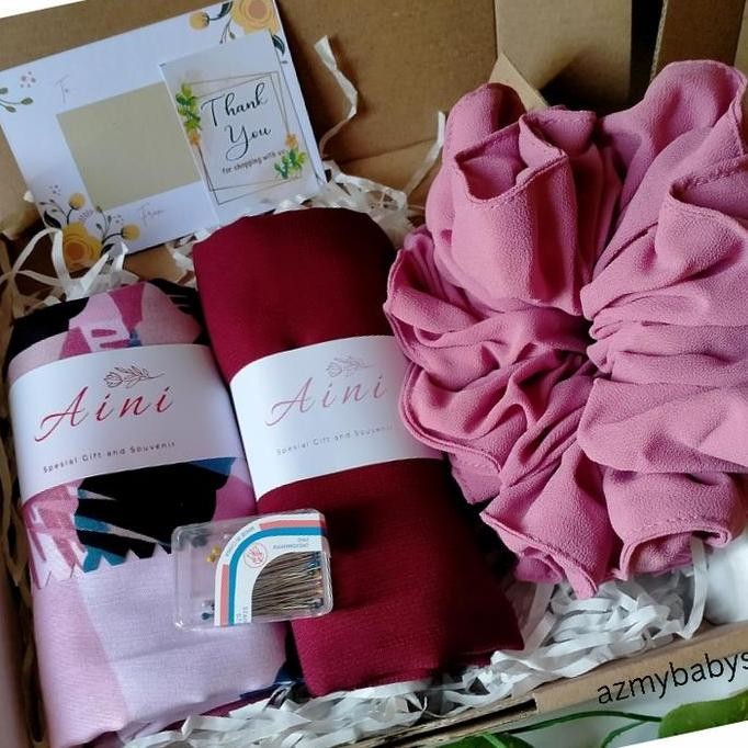 Ready Hampers Gift Box Kado Jilbab Scrunchie Paket 20 Souvenir Muslimah