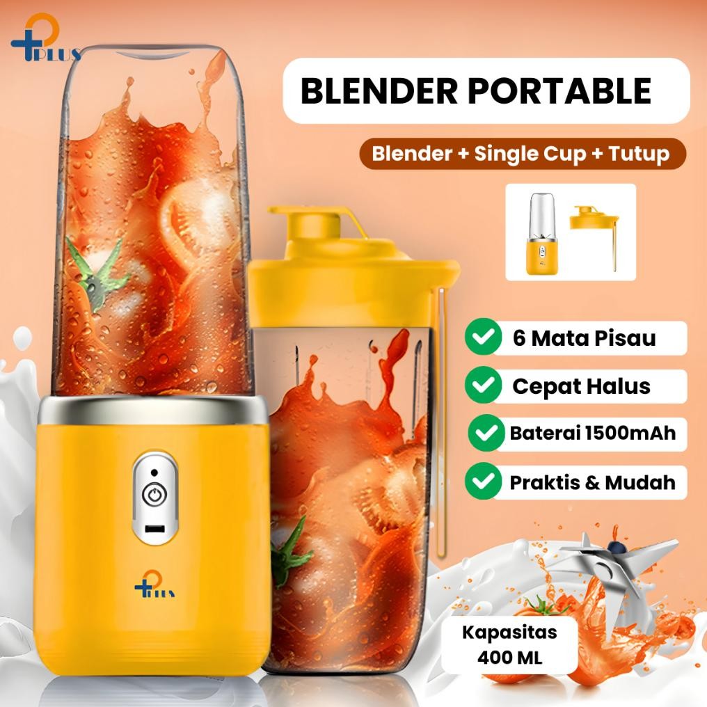 KUALITAS TERBAIK- [ PPLUS ] Blender Portable Mini Juice Blender Juicer Portable USB Rechargeable Ice