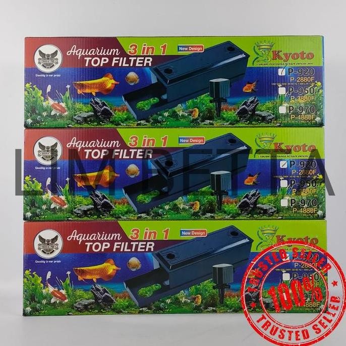 Tersedia Aquarium Top Filter Kyoto P-920 3 in 1 - Filter Aquarium Multifungsi