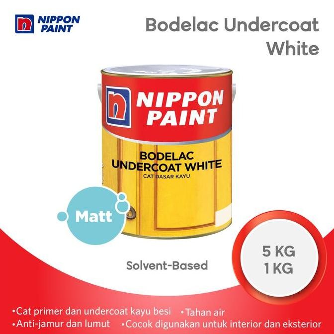 TERMURAH - NIPPON BODELAC UNDERCOAT WHITE -5KG- PRIMER & UNDERCOAT KAYU BESI