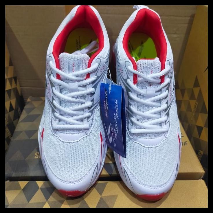 SALE TERMURAH SEPATU OLAH RAGA RUNNING PRIA SPOTEC DRONIC PUTIH MERAH ORIGINAL