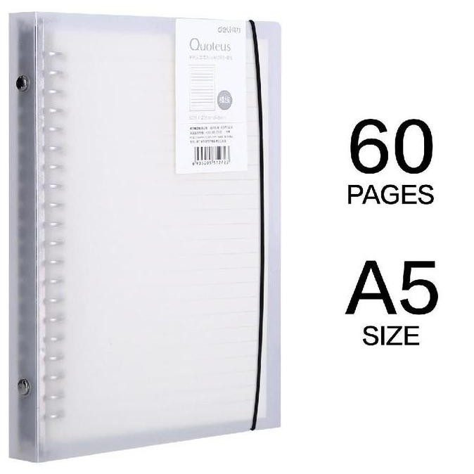 

Tersedia Deli Binder Note A5 20 Ring Map Transparan Clear HA560