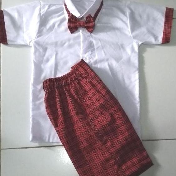 (Allthebest) Seragam TK kotak merah