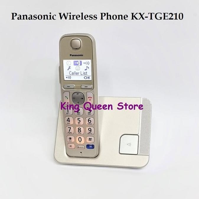 Promo Telepon Wireless Panasonic KX-TGE210 Phone KX-TGE210 Gold COD
