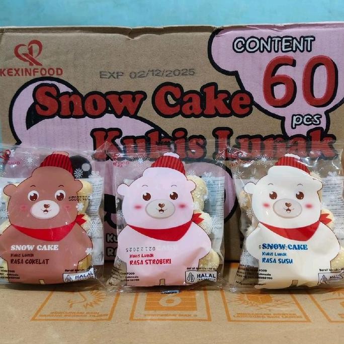 

Roti Kukis Lembut Kexin Snow Cake Isi 60 Pcs Exp 3 Bulan Stok Terbatas