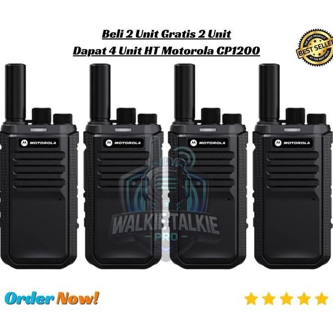 Promo Beli 2 Gratis 2 Dapat 4 Pcs HT Motorola CP-1200 8Watt Jarak jauh Mini Handy Talky Waterproof T