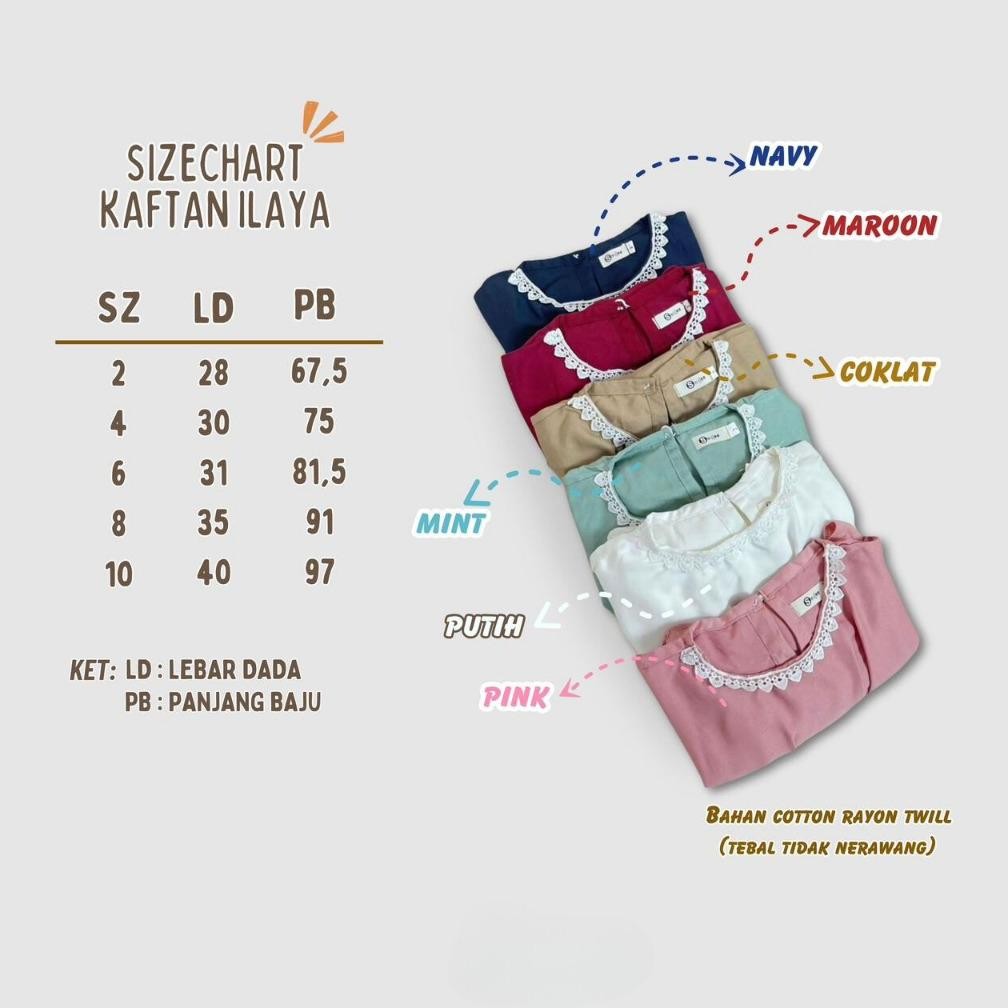 Limited - KIDSSUPER Kaftan Ilaya - Gamis Anak 2-8 Tahun Kaftan Anak Perempuan Pakaian Muslim Raya Se