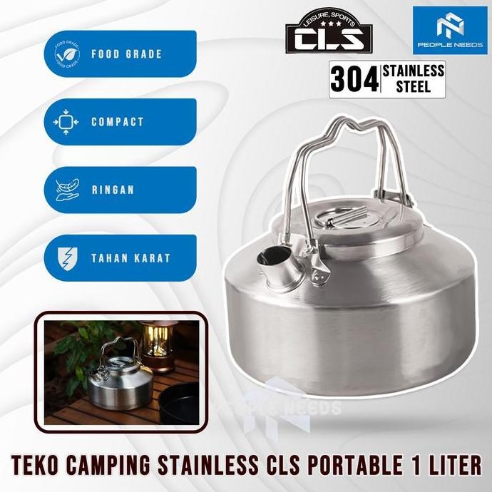 NC Teko Camping 1 Liter Stainless Steel 304 Two Handle CLS Teko Camping