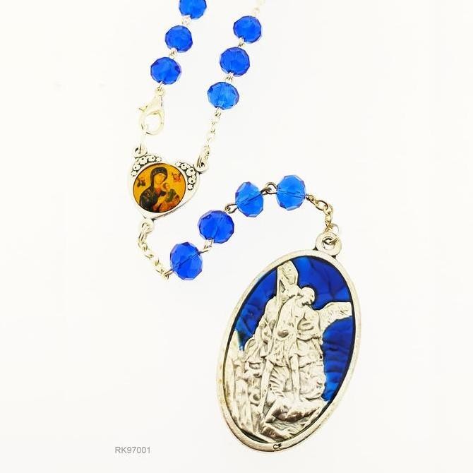 Terbaru Kaplet Doa St Mikael Kristal 8Mm Italy Katolik St Michael Ready