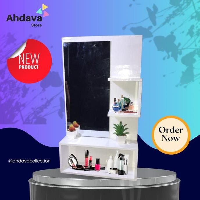 Meja Rias / Cermin Vintage / Tolet Minimalis / Cermin Rias Dinding Portabel Bergaransi Kaca