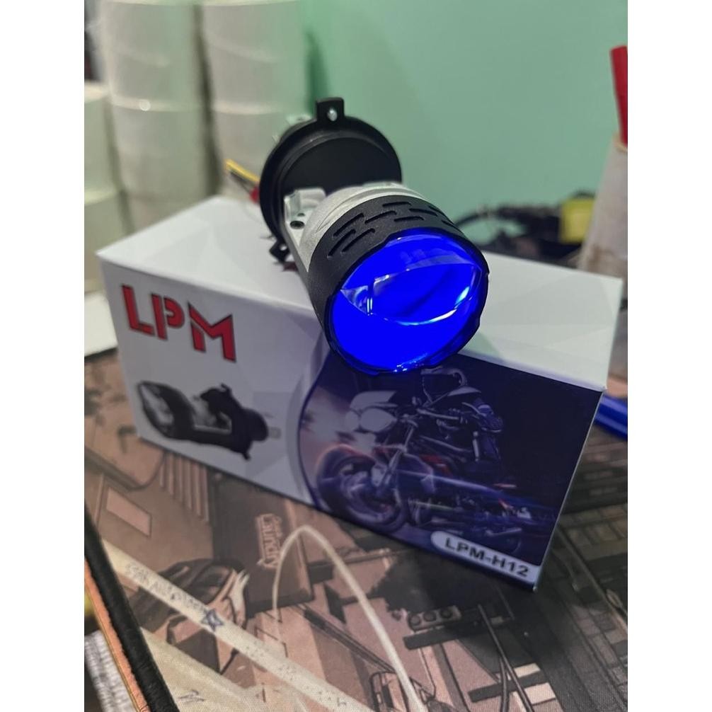 Lampu LED IDM A62 H4 Projector H4 Mini Projector Lens Lensa Motor Mobil Headlamp