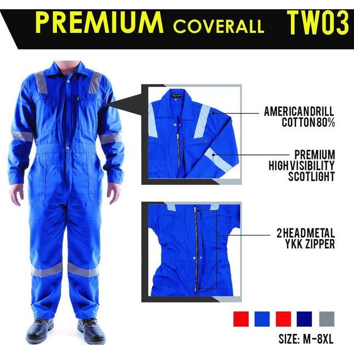 Tw03 Teamwork Coverall Super Big Size Wearpack Kerja Safety Co