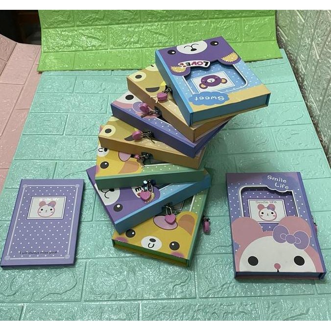 

Buku Diary Kunci Gembok Besar/Gambar Lucu /Kode 3405-3/Full Colour