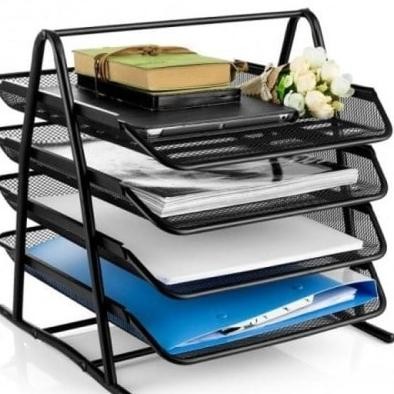 

Rak Susun Kertas Dokumen Desk Organizer Map Dokumen 4 Tingkat Ukuran 27 X 34 X 32 Cm