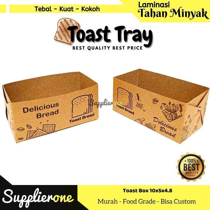 Toast Tray Motif Isi 50 Pcs / Dus Toast Box/ Toast Tray Box Roti Toast / Dus Roti Bakar / Kardus Toa