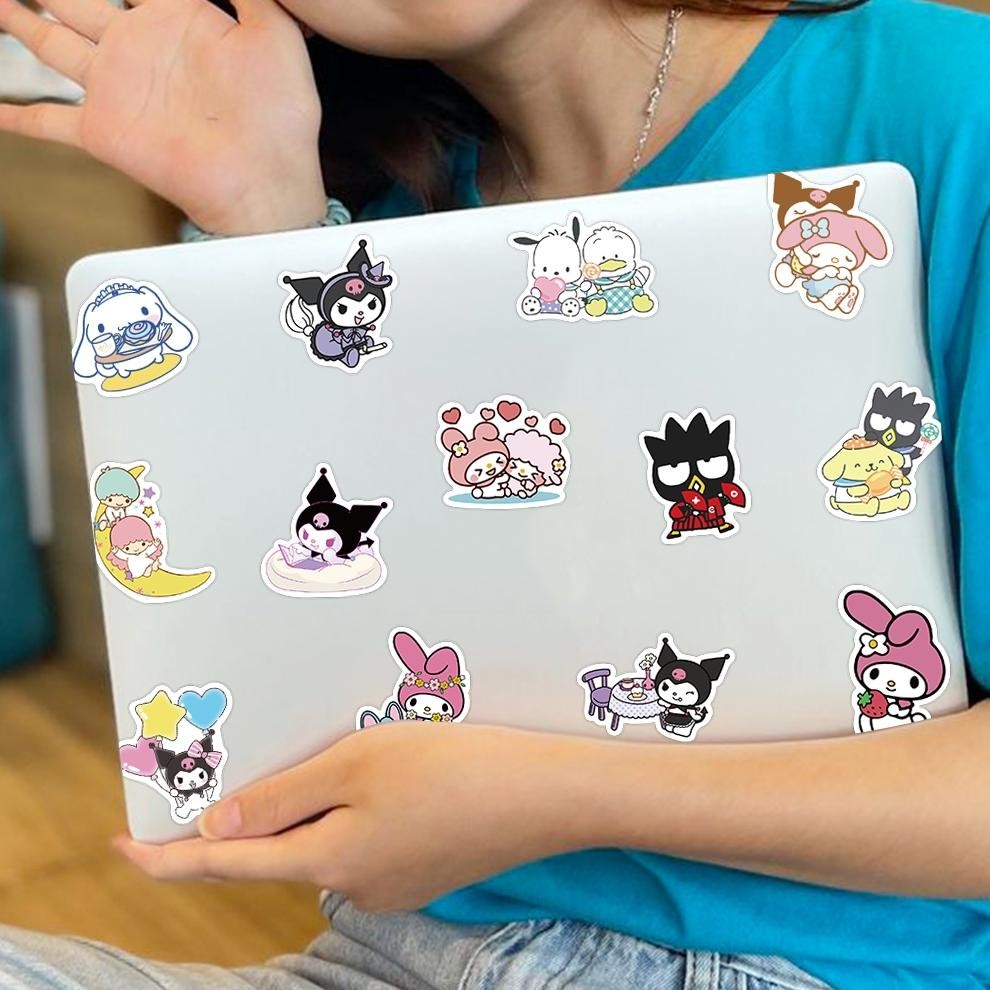 

Stiker Set Stiker Paket 50PCS Sanrio MIX Stiker lucu Kuromi Anti Air Stikers Berperekat Waterproof sticker decal buat Motor Helm Buku Journal Koper Casing HP Laptop Botol Minum WP-04