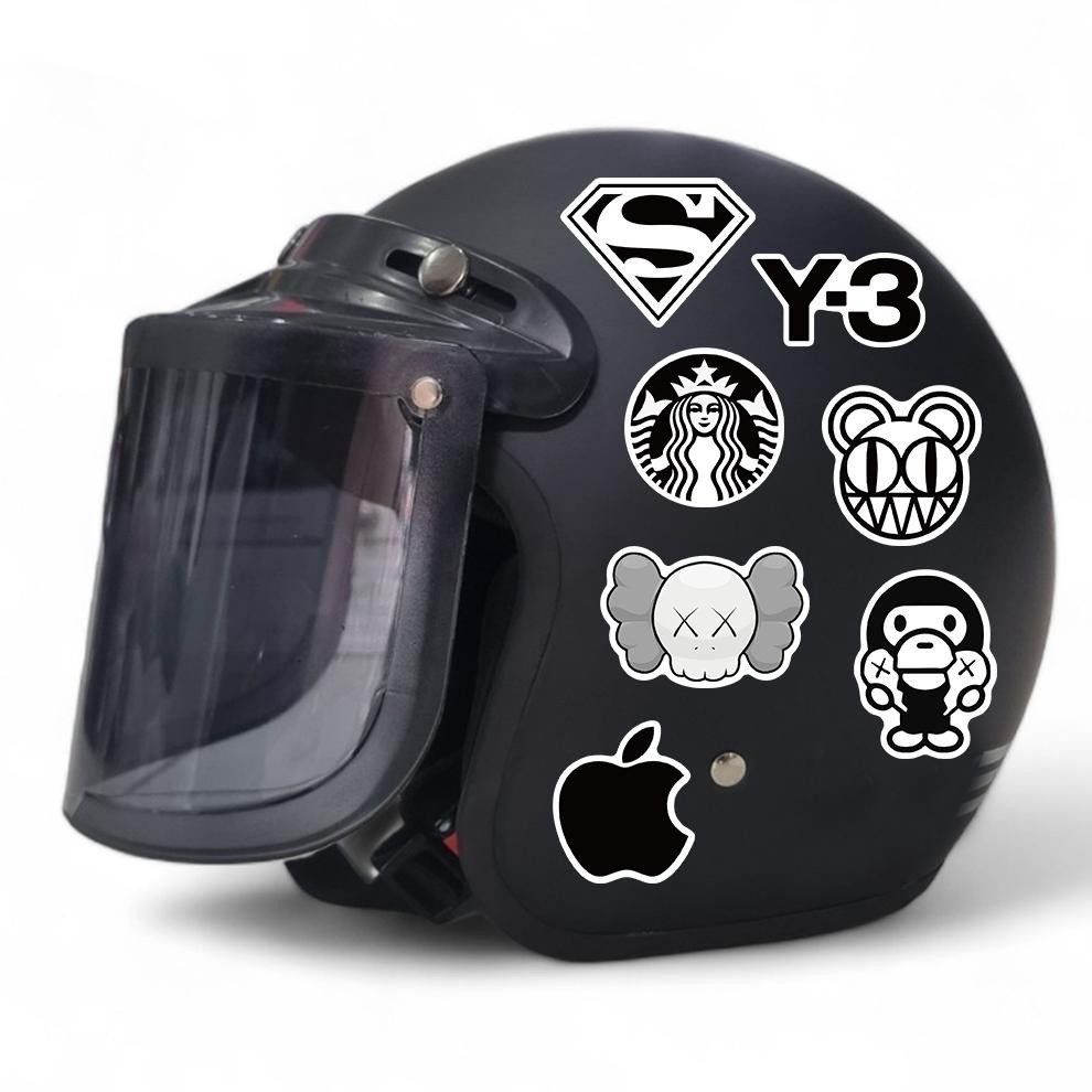 

Stiker Set Stiker Paket logo brand Aesthetic Stiker Hitam dan putih merek Stiker Anti Air Stikers Berperekat Waterproof sticker decal buat Motor Helm Buku Journal Koper Casing HP Laptop Botol Minum YI-74