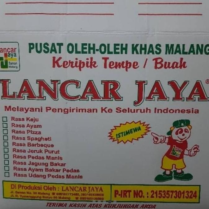 

RPS Keripik tempe original Lancar Jaya khas Malang