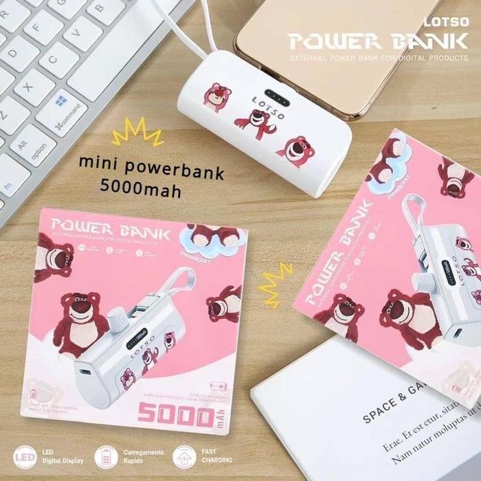 KDS 5000mah Power bank mini power bank Lotso bear Mickey  portable wireless for Iphone & type-c Char