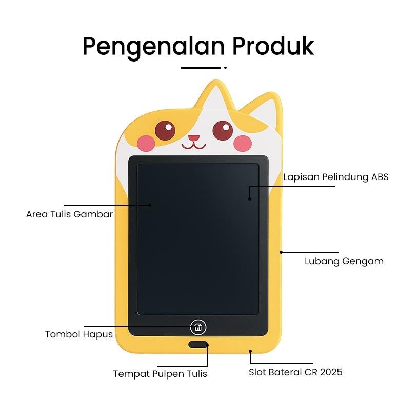 Cod Tablet Lcd Panel 8 Inch Bentuk Binatang Rubah Lucu Wes-24