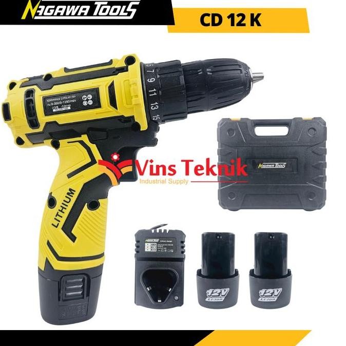 Mesin Bor Baterai Cordless Drill Driver 12V Nagawa Cd12K Cd12