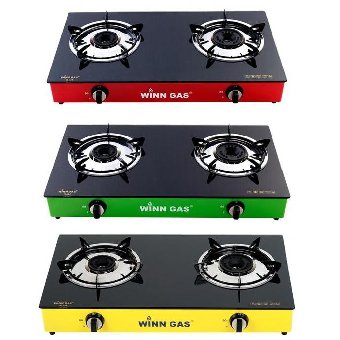 KOMPOR GAS 2 TUNGKU KACA WINN GAS W-388