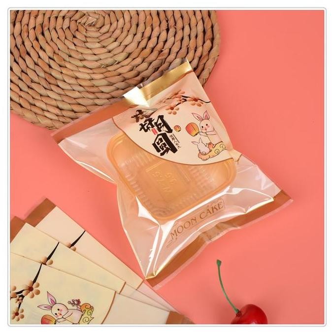 

plastik mooncake 12x15cm bunny sakura MC14 / kantong kue bulan 100gr